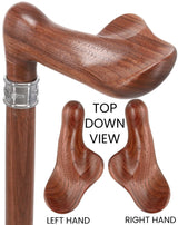 Luxury Walnut Palm Grip Walking Cane - Ergonomic Comfort Left Hand - Tophatter Daily Deals