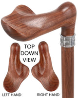 Luxury Walnut Palm Grip Walking Cane - Ergonomic Comfort Right Hand - Tophatter Daily Deals