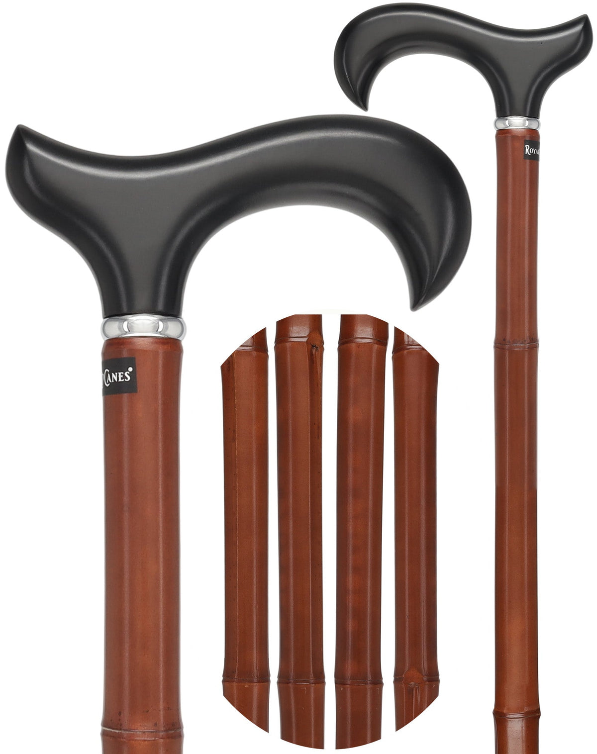 Bamboo Shaft Cane: Elegant Design, Black Beechwood Derby - Tophatter Daily Deals