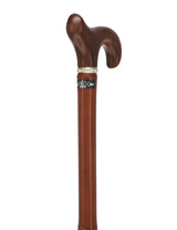 Bamboo Shaft Cane with Walnut Derby Handle: Elegant Design Derby Classic Walking Canes - Tophatter Daily Deals
