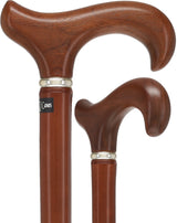 Bamboo Shaft Cane with Walnut Derby Handle: Elegant Design Derby Classic Walking Canes - Tophatter Daily Deals