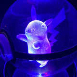 80Mm 3D Laser Engraved Glass Pokemon With Led Stand Collectible Merchandise - Tophatter Daily Deals