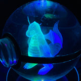 80Mm 3D Laser Engraved Glass Pokemon With Led Stand Collectible Merchandise - Tophatter Daily Deals
