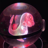 80Mm Laser Engraved Glass Pokemon Collectable (Rotating Stand) Collectible Merchandise - Tophatter Daily Deals