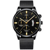 Mens Business Luxury Watches For Men Mesh Band Quartz Watch Black Gold Watches - Tophatter Daily Deals