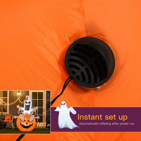 Halloween Inflatable Decoration Pumpkin With Ghosts LED 3D Changing Face Moving Picture Frame - Tophatter Daily Deals