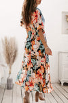 Plunge Printed Split Midi Dress Casual Dresses - Tophatter Daily Deals