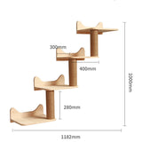 Pet Cat Climbing Frame Wall Type Solid Wood Wall Hanging Platform Ladder Pets Accessories A wall steps Pet Supplies - Tophatter Daily Deals