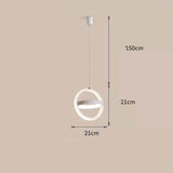 Bedside Chandelier Bedroom Dining Room Bar Long Line Single Head White circle 0 - Tophatter Daily Deals