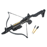 80 lb Pistol Crossbow ALLIGATOR w/ Adjustable Stock - Self Cocking Black Crossbow - Tophatter Daily Deals