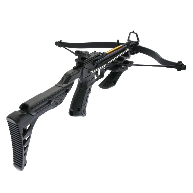 80 lb Pistol Crossbow ALLIGATOR w/ Adjustable Stock - Self Cocking Crossbow - Tophatter Daily Deals