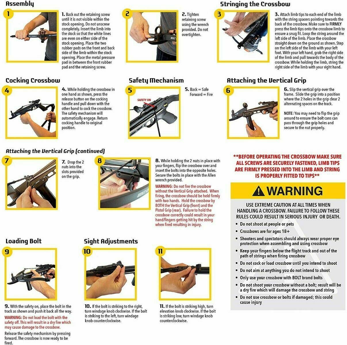 80 lb Pistol Crossbow ALLIGATOR w/ Adjustable Stock - Self Cocking Crossbow - Tophatter Daily Deals
