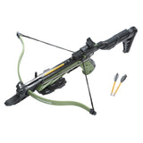80 lb Pistol Crossbow ALLIGATOR w/ Adjustable Stock - Self Cocking Olive Drab (green) Crossbow - Tophatter Daily Deals