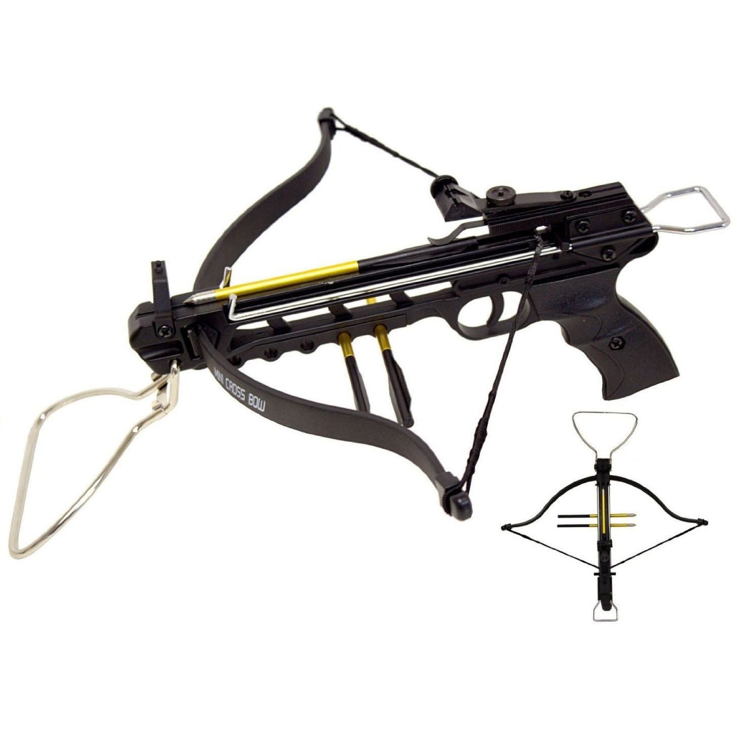 80 lb Metal Pistol Crossbow w/ Quiver 15 Arrows Hunting Archery Crossbow - Tophatter Daily Deals