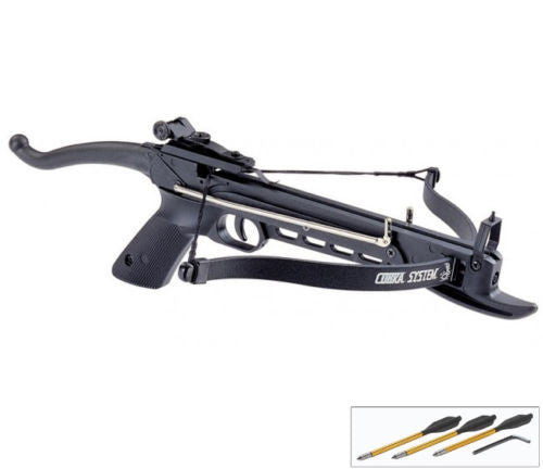 80 lb Self Cocking Pistol Crossbow W/ Arrows Bolts Hunting Archery Gun Crossbow - Tophatter Daily Deals