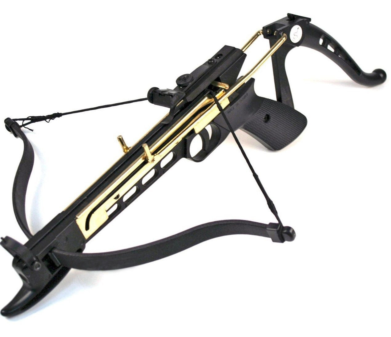 80 lb Metal Self Cocking Pistol Crossbow W/ Arrows Bolts Hunting Archery Gun Crossbow - Tophatter Daily Deals