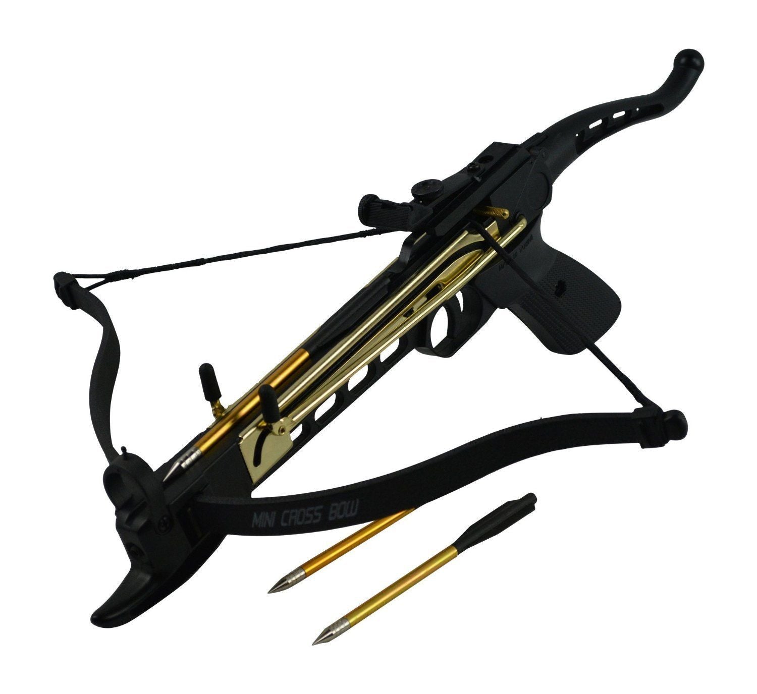80 lb Metal Self Cocking Pistol Crossbow W/ Arrows Bolts Hunting Archery Gun Crossbow - Tophatter Daily Deals