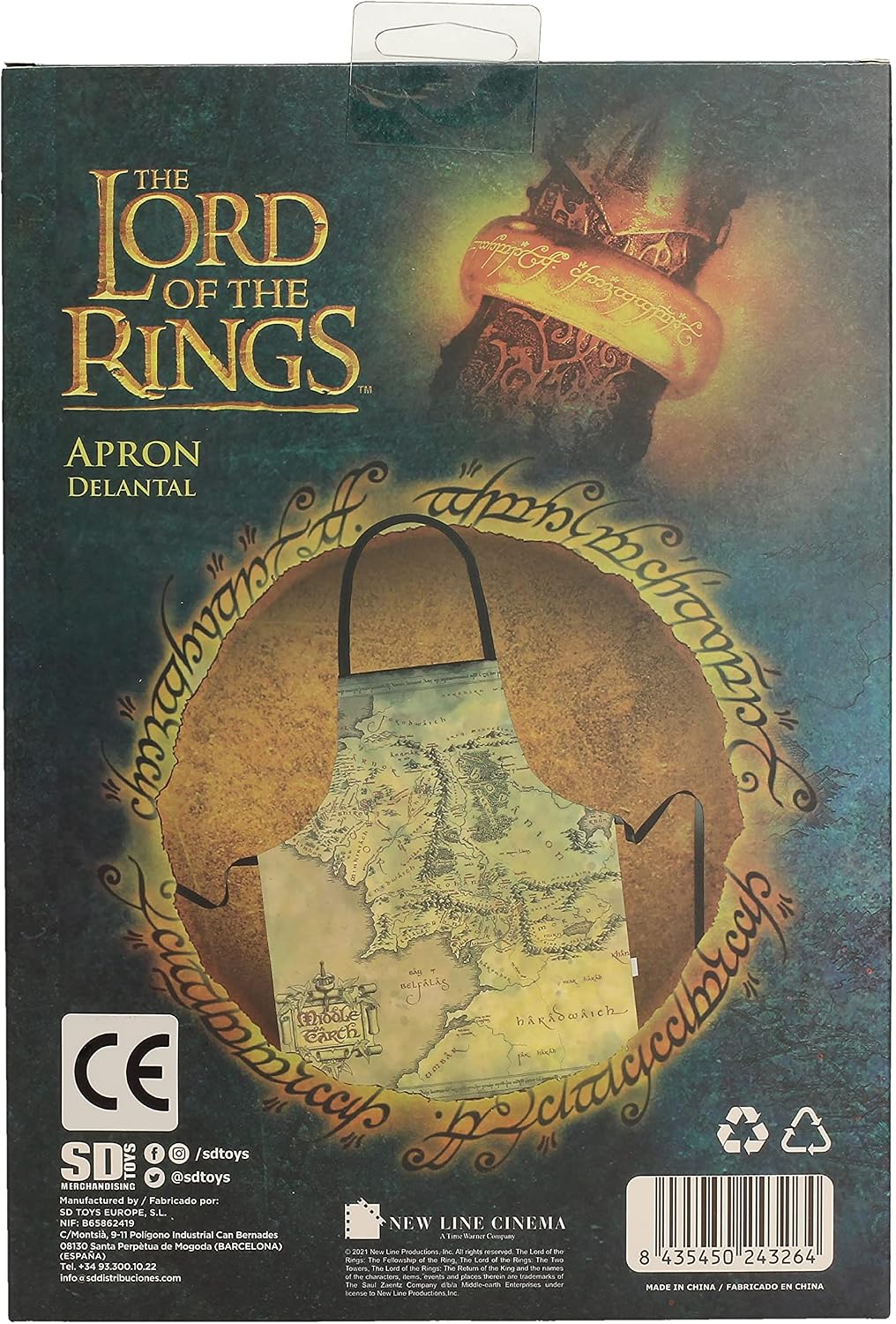 The Lord of the Rings – Map of Middle-earth Apron Apron - Tophatter Daily Deals