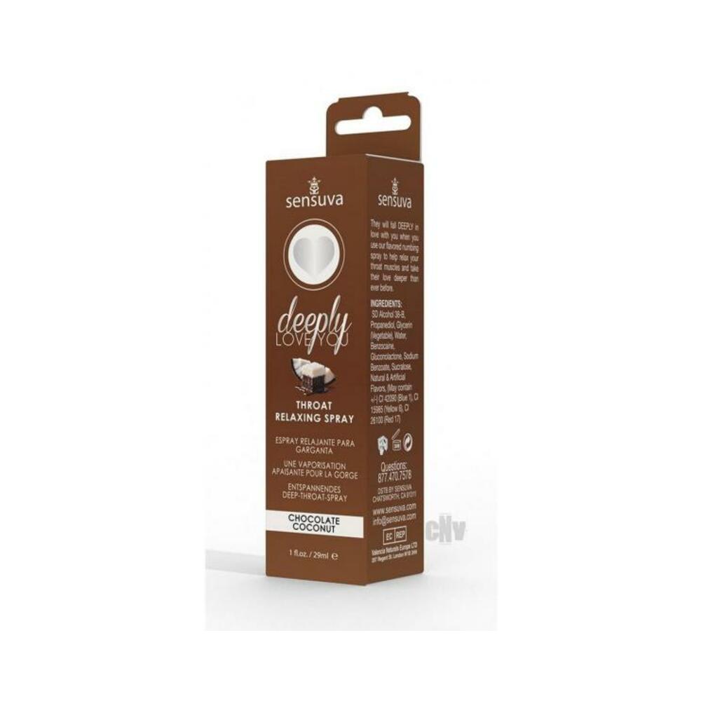 Sensuva Deeply Love You Throat Relaxing Spray Chocolate Coconut 1 Oz. - Tophatter Daily Deals