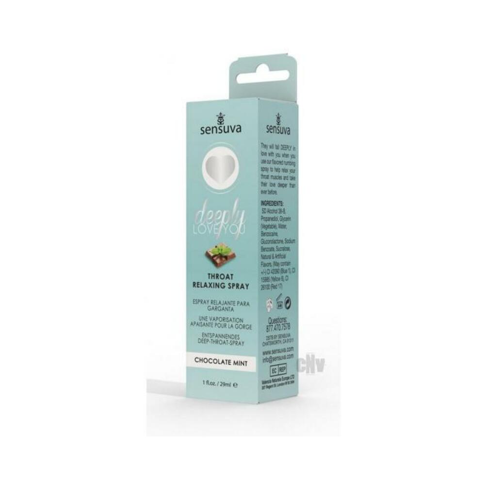 Sensuva Deeply Love You Throat Relaxing Spray Chocolate Mint 1 Oz. - Tophatter Daily Deals