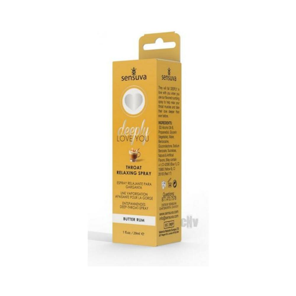 Sensuva Deeply Love You Throat Relaxing Spray Butter Rum 1 Oz. - Tophatter Daily Deals