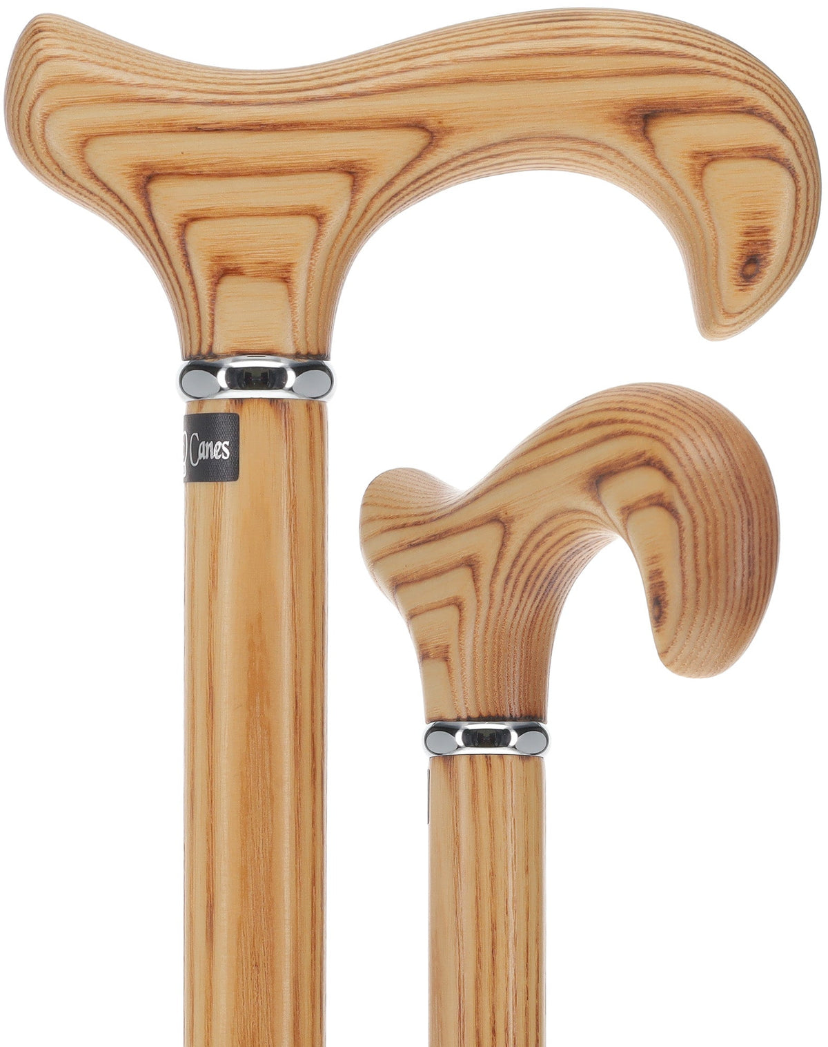 Flame Scorched Ash Derby Walking Cane: Enhanced Wood Grain Derby Classic Walking Canes - Tophatter Daily Deals