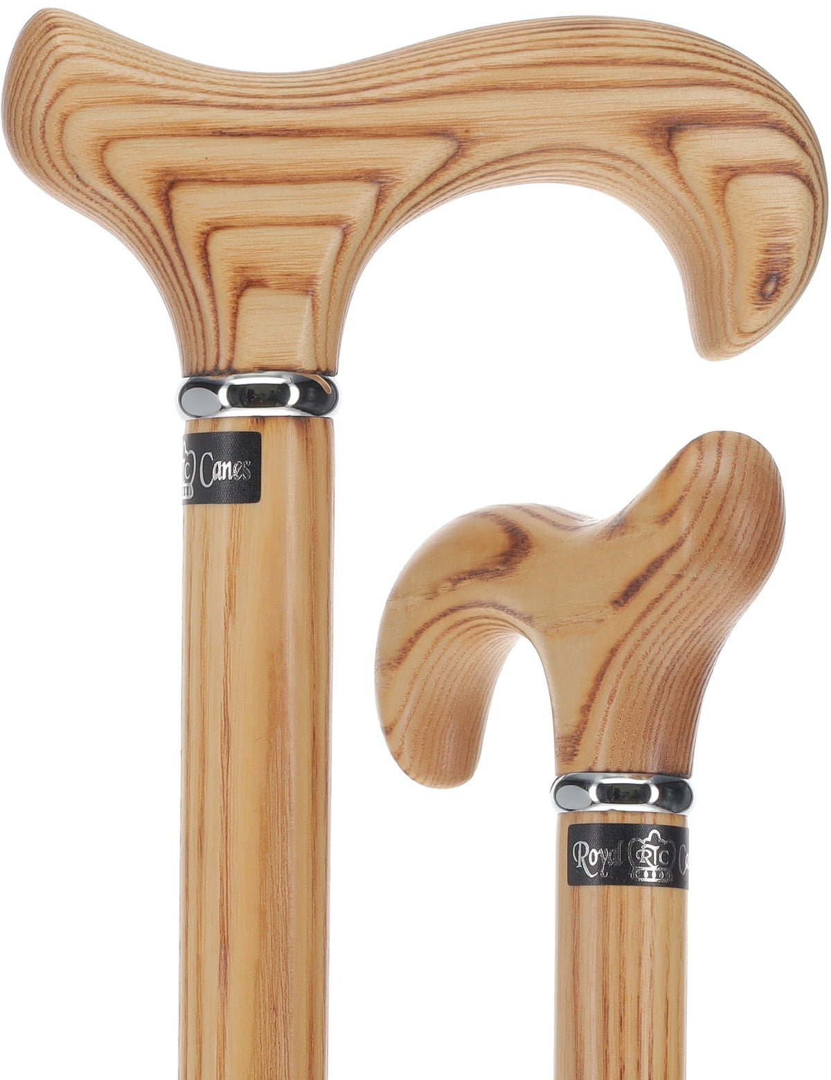 Flame Scorched Ash Derby Walking Cane: Enhanced Wood Grain Derby Classic Walking Canes - Tophatter Daily Deals