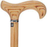 Flame Scorched Ash Derby Walking Cane: Enhanced Wood Grain Derby Classic Walking Canes - Tophatter Daily Deals