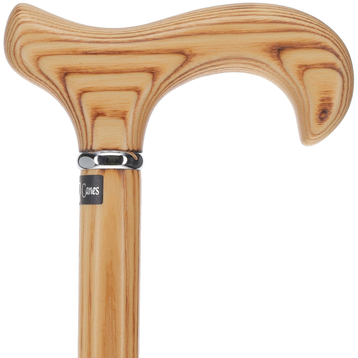 Flame Scorched Ash Derby Walking Cane: Enhanced Wood Grain Derby Classic Walking Canes - Tophatter Daily Deals