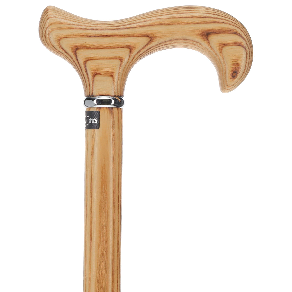 Flame Scorched Ash Derby Walking Cane: Enhanced Wood Grain Derby Classic Walking Canes - Tophatter Daily Deals