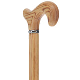 Flame Scorched Ash Derby Walking Cane: Enhanced Wood Grain Derby Classic Walking Canes - Tophatter Daily Deals
