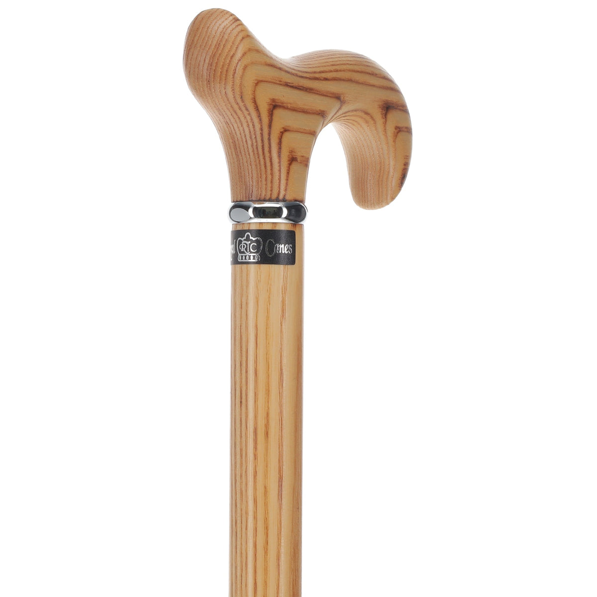 Flame Scorched Ash Derby Walking Cane: Enhanced Wood Grain Derby Classic Walking Canes - Tophatter Daily Deals