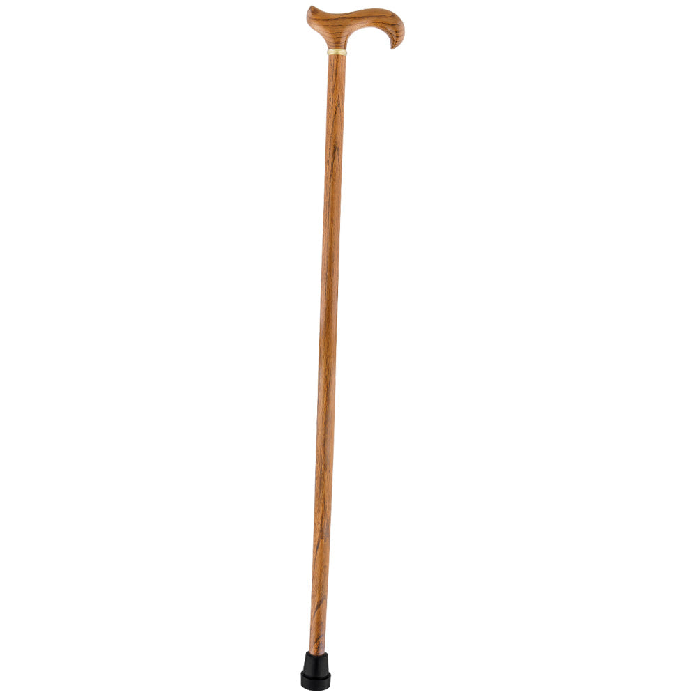 Luxury Oak Derby Cane - 3 Piece & Brass Embossed Collar Folding Canes - Tophatter Daily Deals