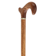 Strong Natural Oak Derby Cane with Gold Collar Derby Classic Walking Canes - Tophatter Daily Deals