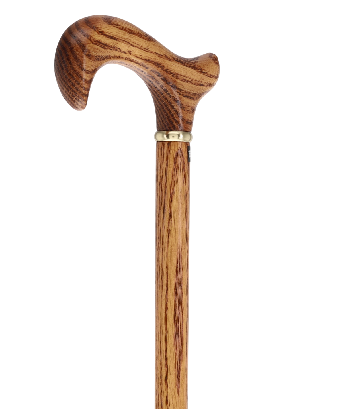 Strong Natural Oak Derby Cane with Gold Collar Derby Classic Walking Canes - Tophatter Daily Deals