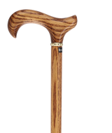 Strong Natural Oak Derby Cane with Gold Collar Derby Classic Walking Canes - Tophatter Daily Deals