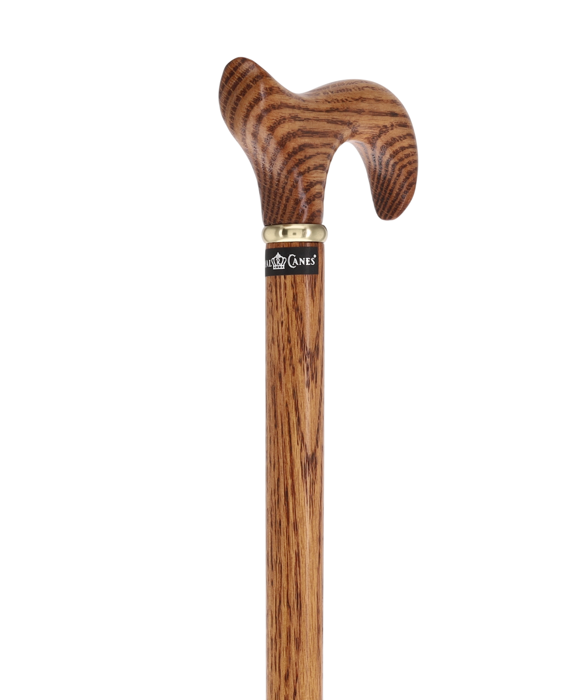Strong Natural Oak Derby Cane with Gold Collar Derby Classic Walking Canes - Tophatter Daily Deals