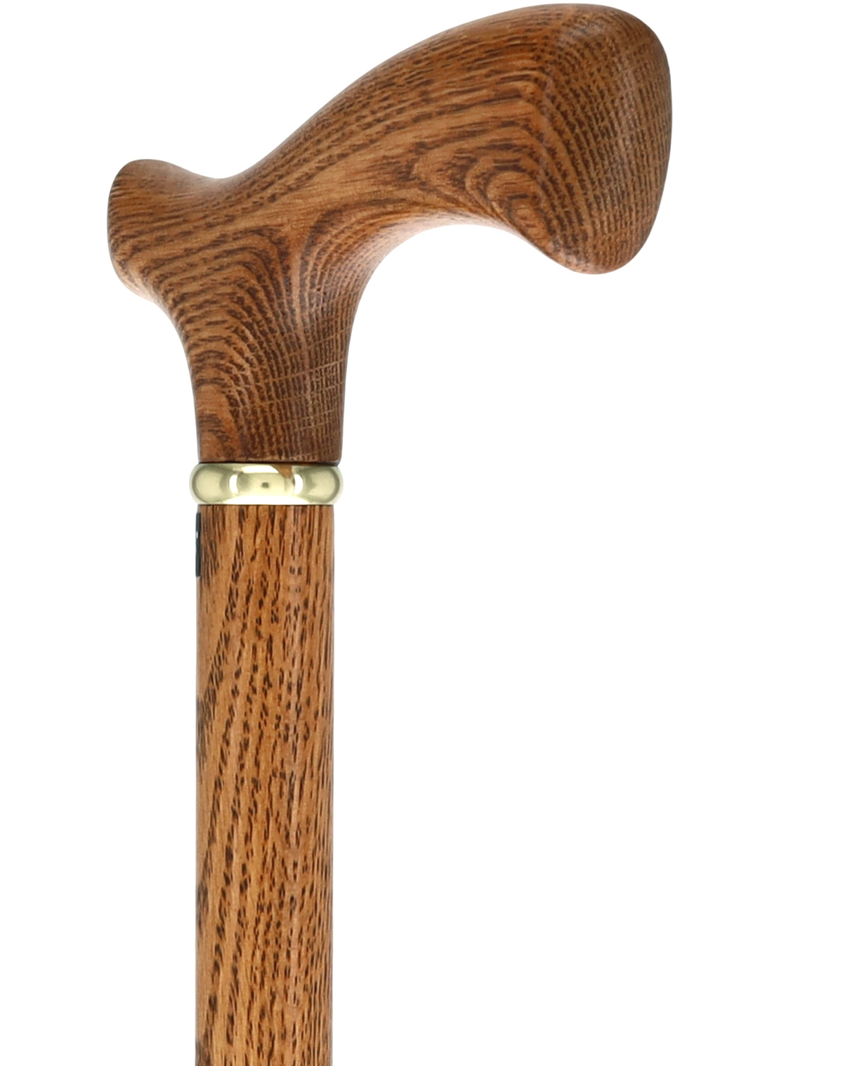Handcrafted Oak Fritz Cane: Elegant Gold Collar Fritz Handle Walking Canes - Tophatter Daily Deals