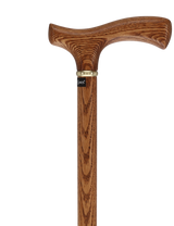 Handcrafted Oak Fritz Cane: Elegant Gold Collar Fritz Handle Walking Canes - Tophatter Daily Deals