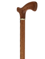 Handcrafted Oak Fritz Cane: Elegant Gold Collar Fritz Handle Walking Canes - Tophatter Daily Deals