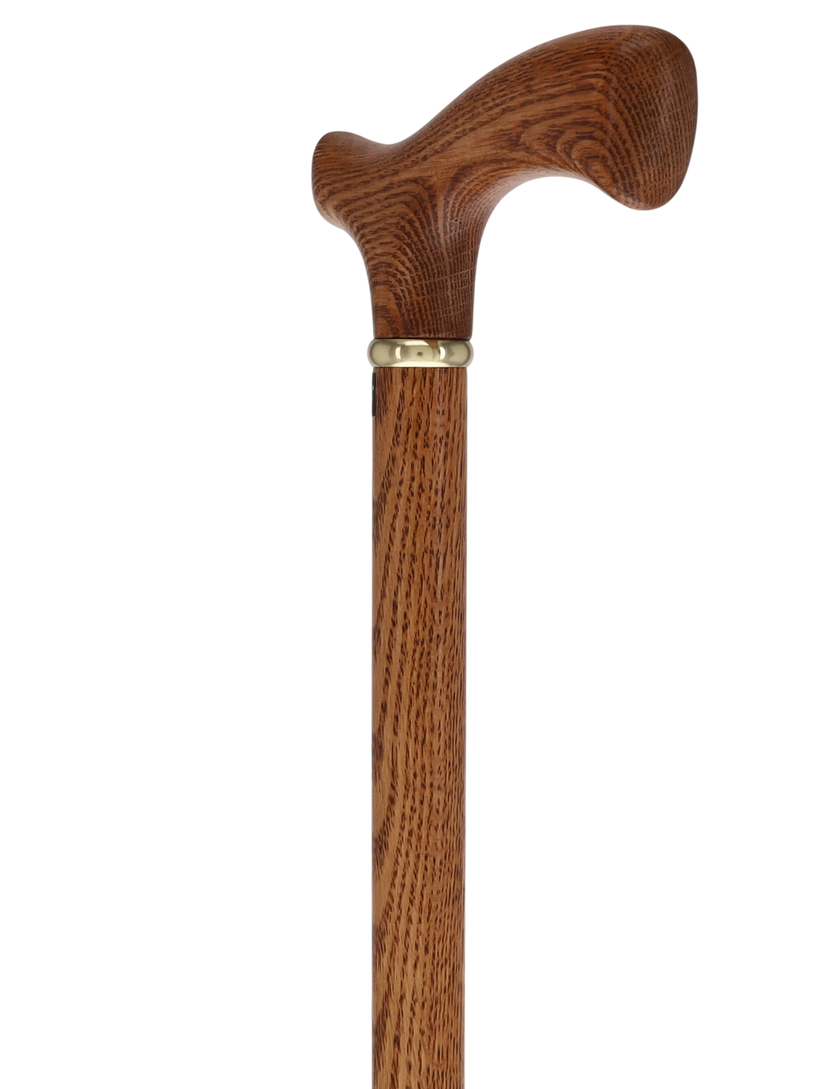 Handcrafted Oak Fritz Cane: Elegant Gold Collar Fritz Handle Walking Canes - Tophatter Daily Deals
