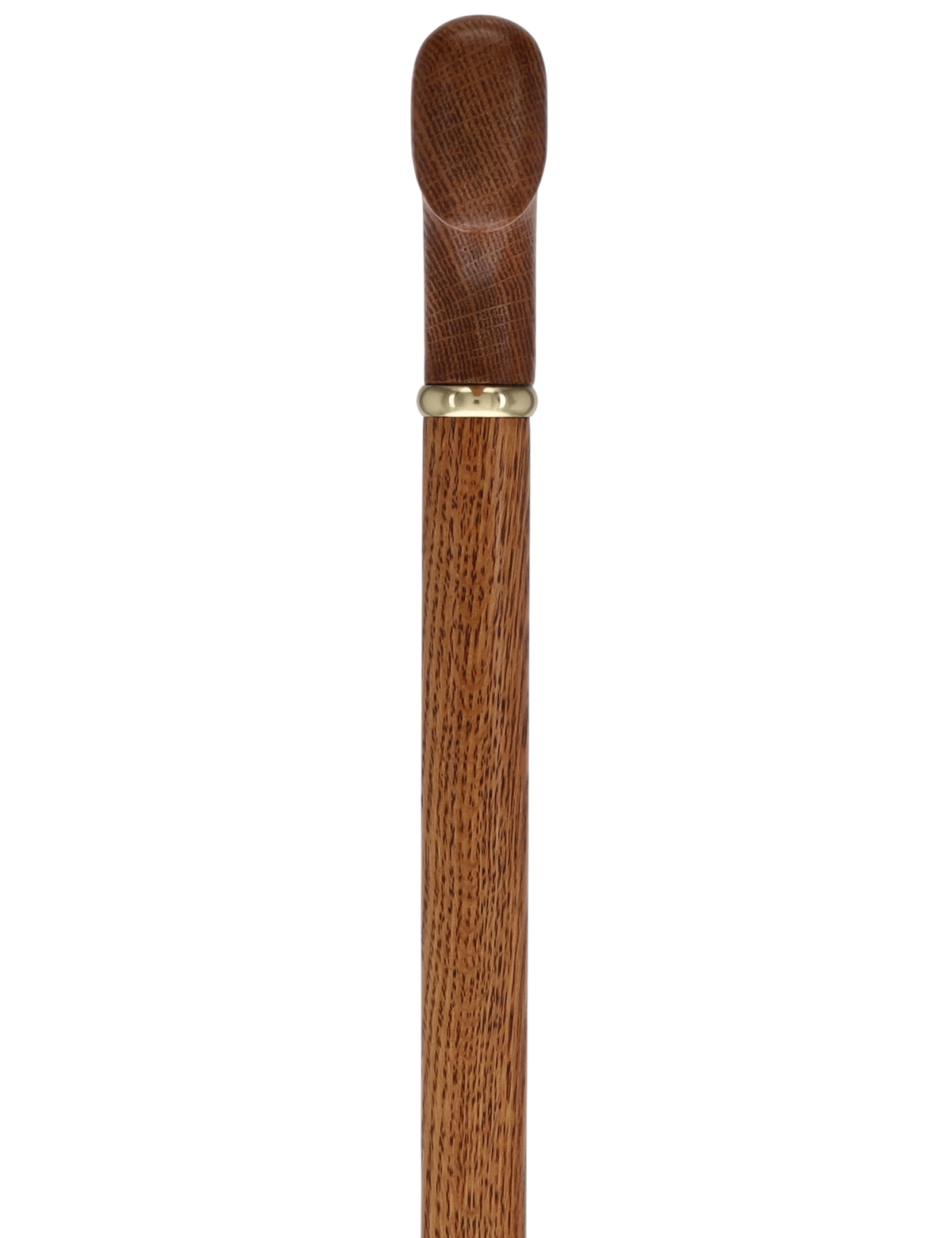 Handcrafted Oak Fritz Cane: Elegant Gold Collar Fritz Handle Walking Canes - Tophatter Daily Deals