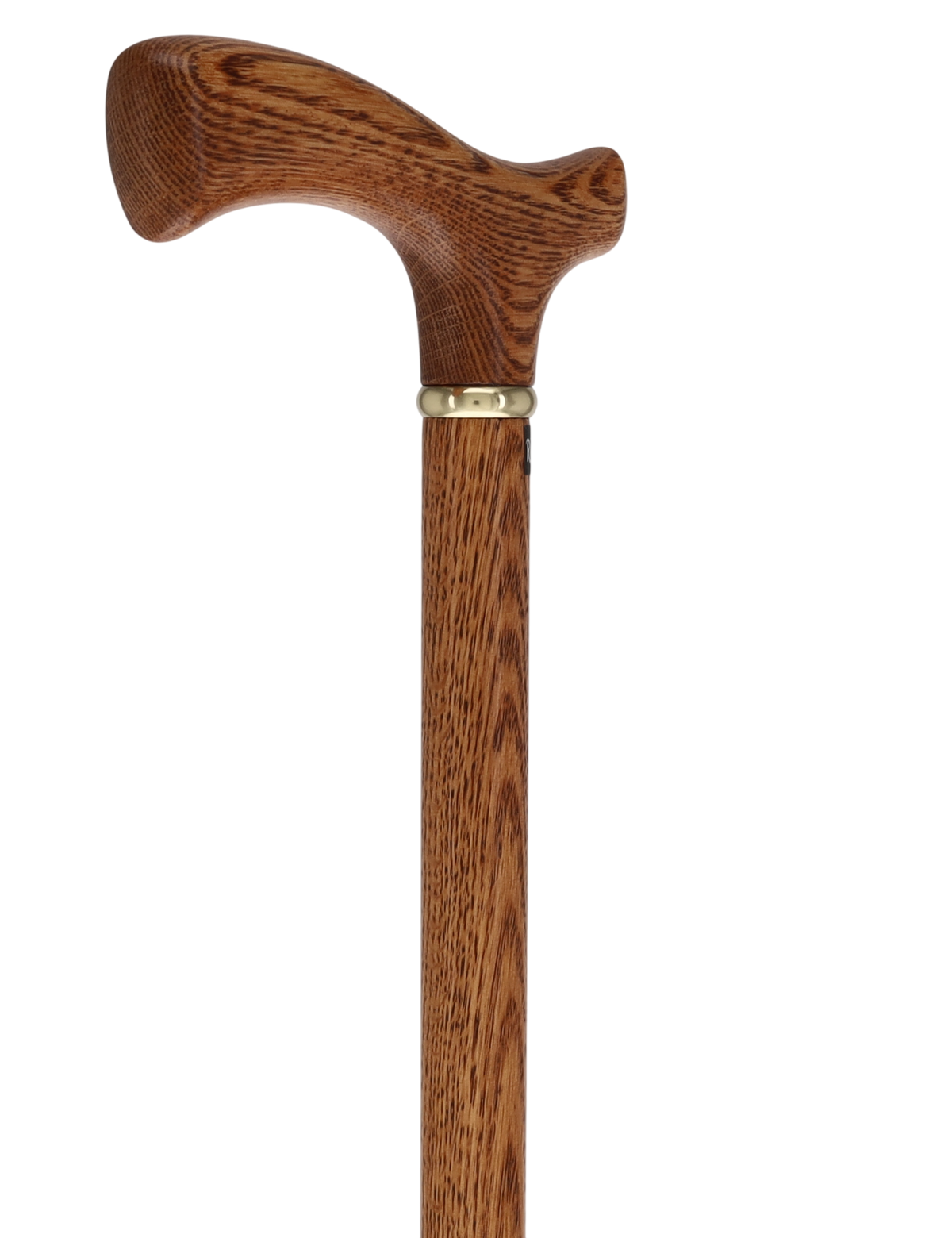 Handcrafted Oak Fritz Cane: Elegant Gold Collar Fritz Handle Walking Canes - Tophatter Daily Deals