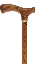 Handcrafted Oak Fritz Cane: Elegant Gold Collar Fritz Handle Walking Canes - Tophatter Daily Deals