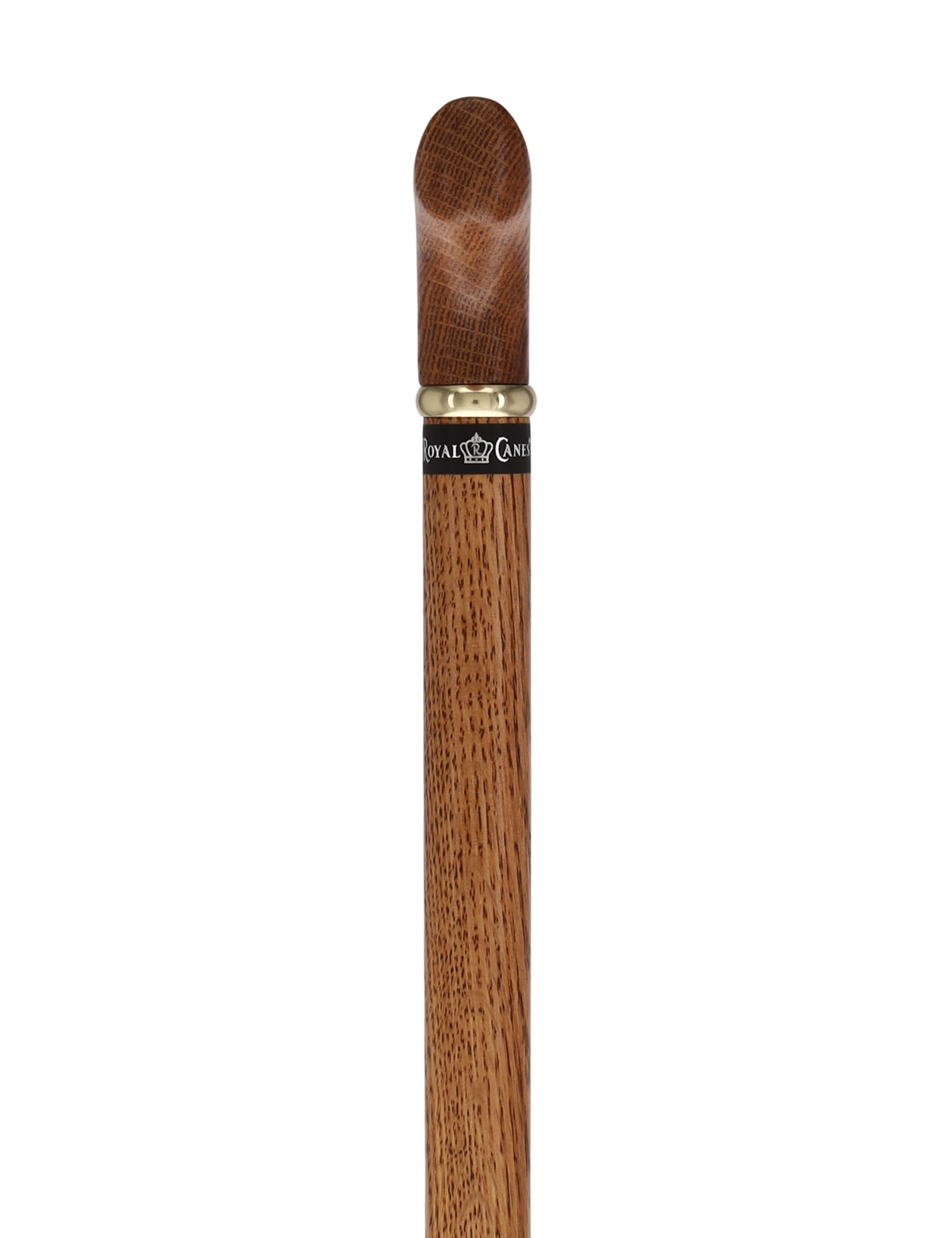 Handcrafted Oak Fritz Cane: Elegant Gold Collar Fritz Handle Walking Canes - Tophatter Daily Deals