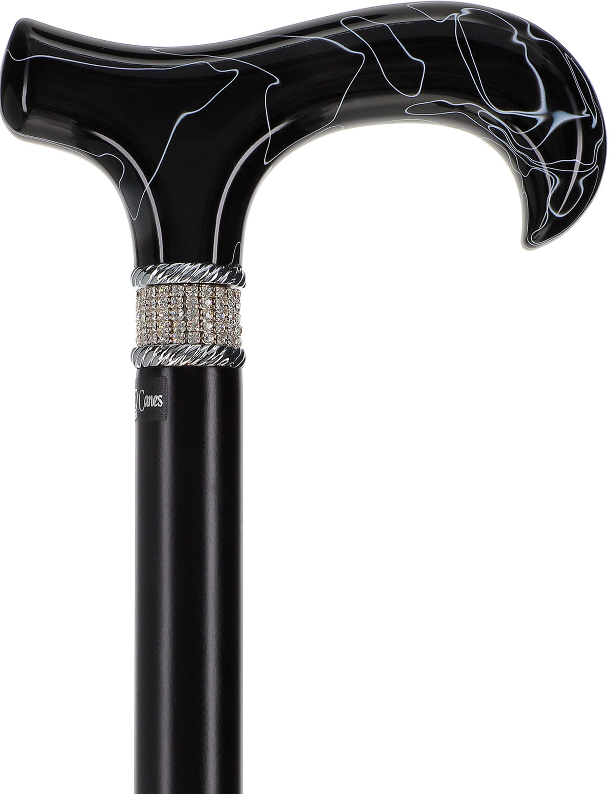 Super Srong Black Rhinestone Derby Cane Extra Strong Walking Canes - Tophatter Daily Deals