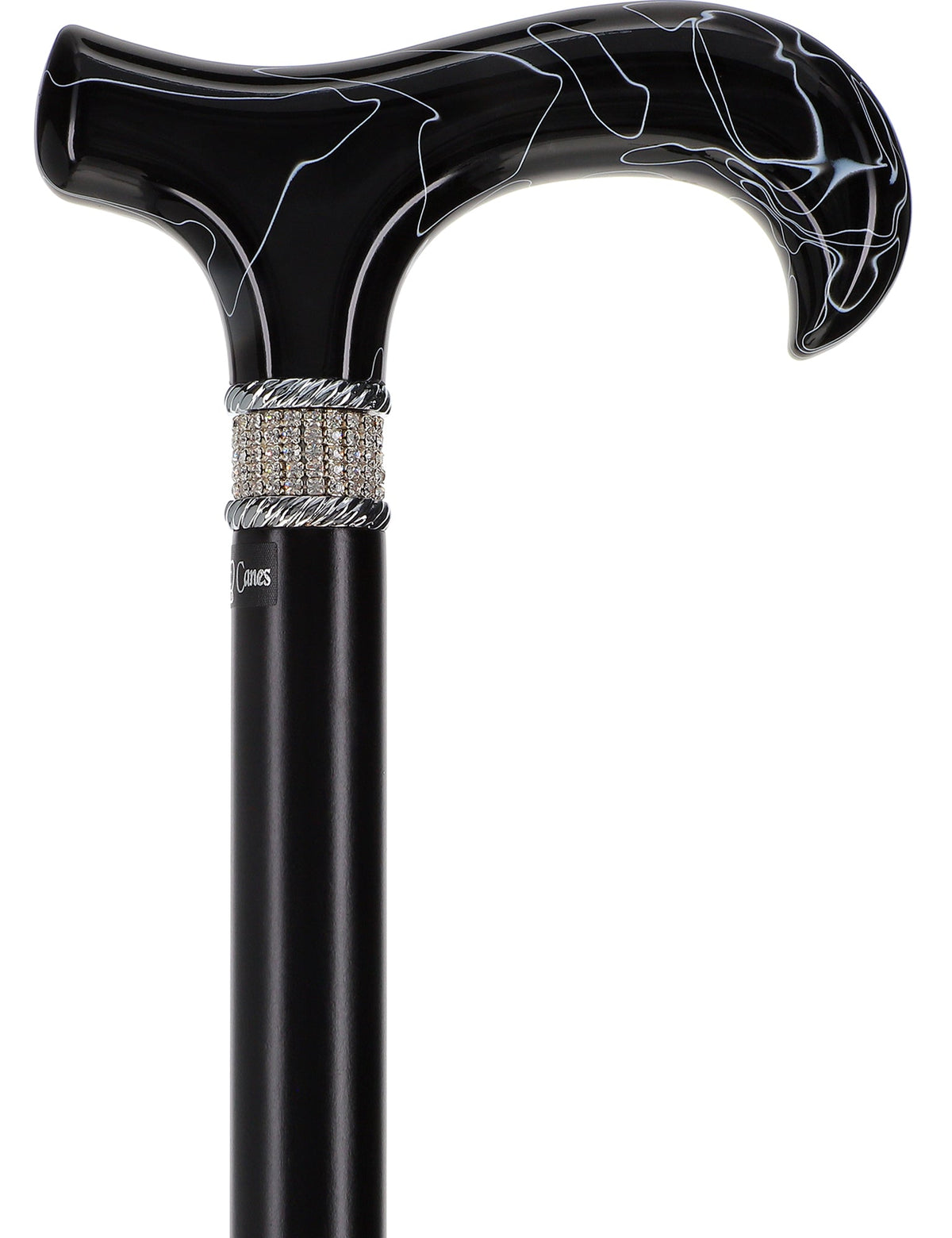 Super Srong Black Rhinestone Derby Cane Extra Strong Walking Canes - Tophatter Daily Deals
