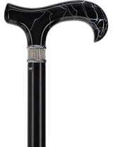 Super Srong Black Rhinestone Derby Cane Extra Strong Walking Canes - Tophatter Daily Deals
