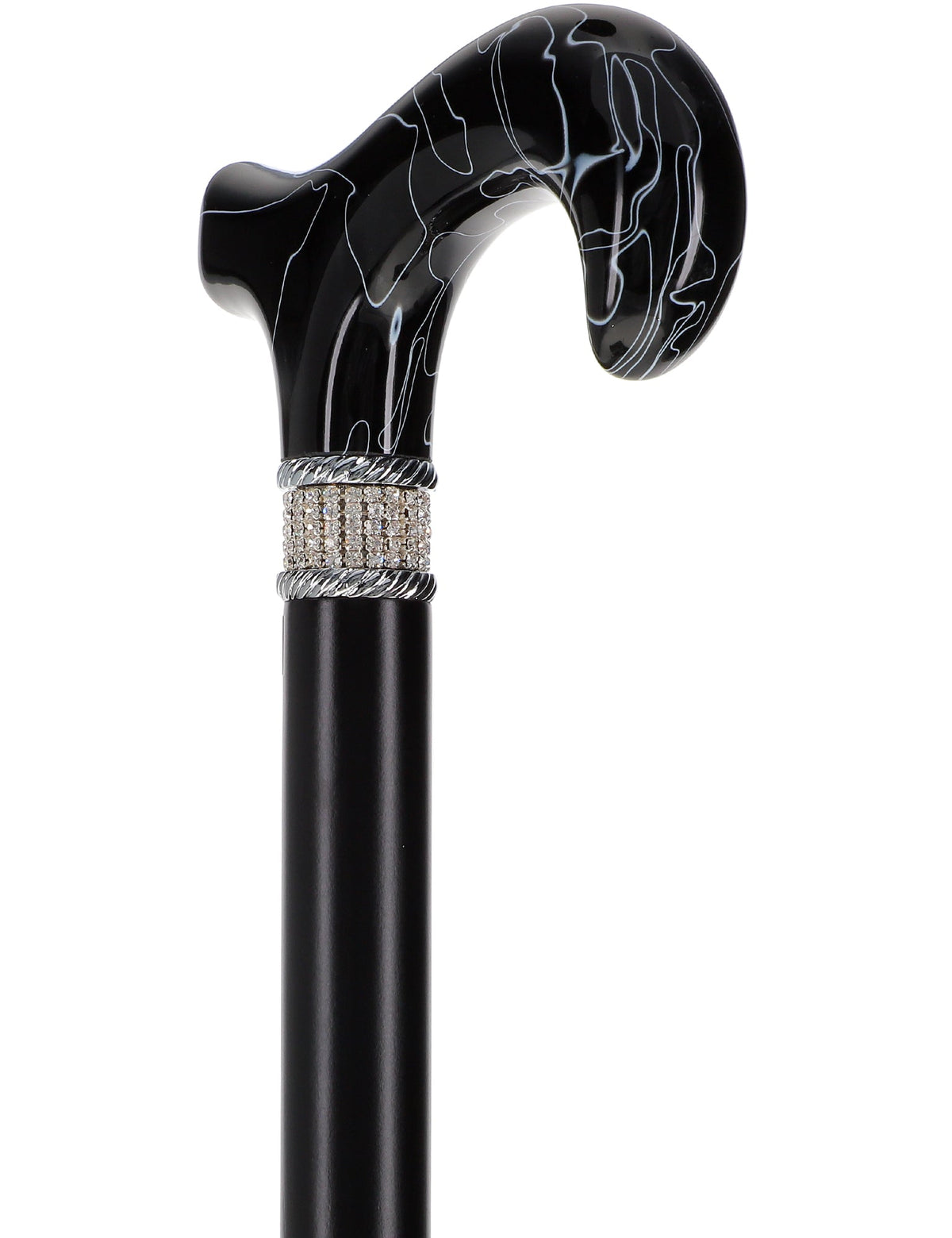 Super Srong Black Rhinestone Derby Cane Extra Strong Walking Canes - Tophatter Daily Deals