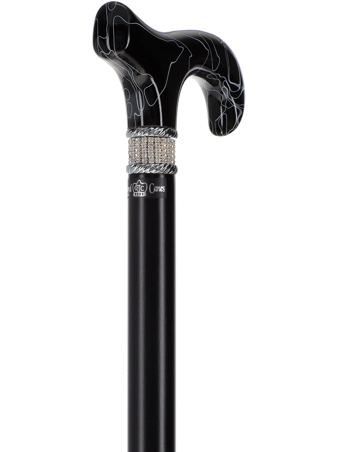 Super Srong Black Rhinestone Derby Cane Extra Strong Walking Canes - Tophatter Daily Deals